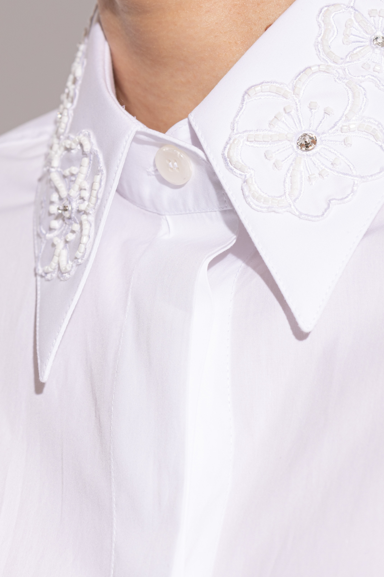 DOLCE & GABBANA スリムフィットシャツ G5EJ0TFU5GK W0800 Cotton shirt with DG embroidery in White for Men